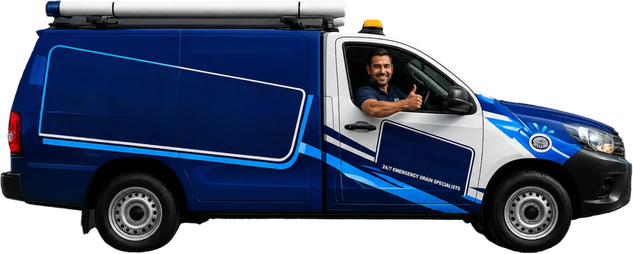 Our drain service van out on a Cremorne job