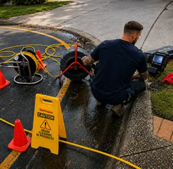 Repairing a burst drain pipe at a Cremorne home